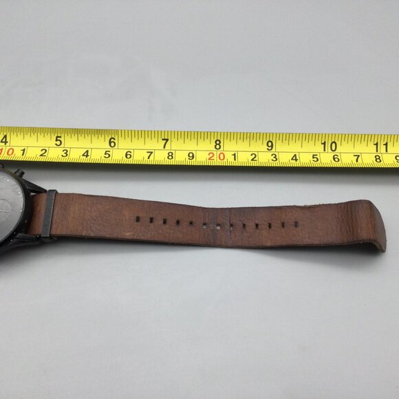 MVMT Outback Chronograph Watch Men 42mm Black Date Leather Band New Battery - Picture 12 of 15